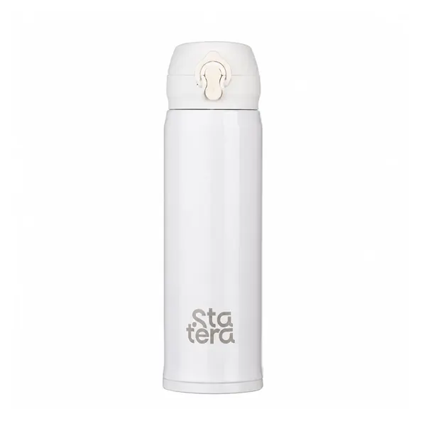 Garrafa Térmica Inox 400ml com Botão e Trava com personalização Statera para empresas