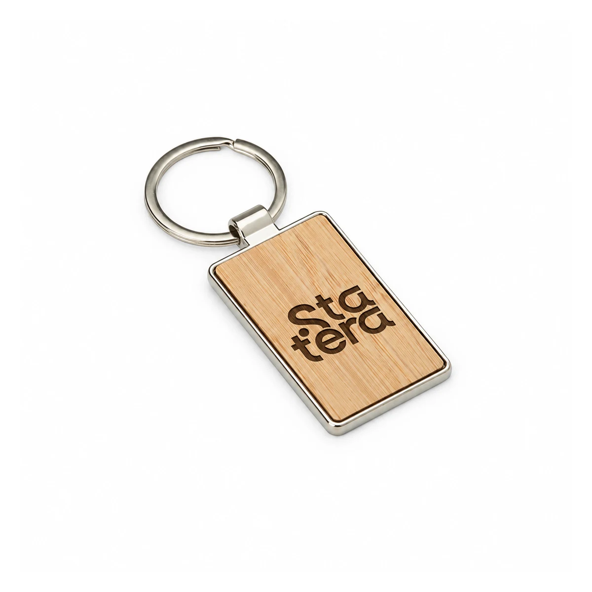 Chaveiro Metal Bambu personalizado com logo (cód. 02481)