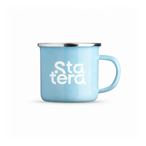 Caneca de Inox Esmaltada 370ml com personalização Statera para empresas