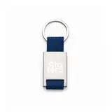 Chaveiro de Metal Fosco 9,4 x 3,4 cm com Detalhe em Nylon com personalização Statera para empresas