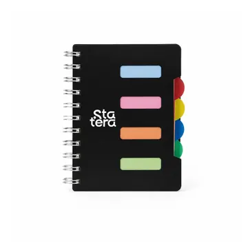 Caderno Pequeno com 4 Divisórias e 103 Folhas com personalização Statera para empresas