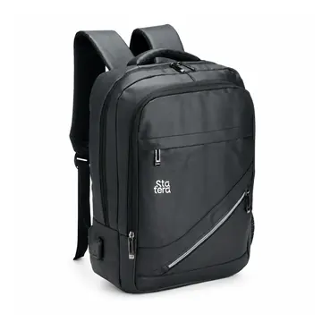 Mochila de Couro Sintético 26L com Suporte USB com personalização Statera para empresas