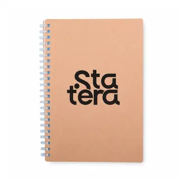 Caderno Kraft Espiral Plástica 80 Folhas Pautadas com personalização Statera para empresas