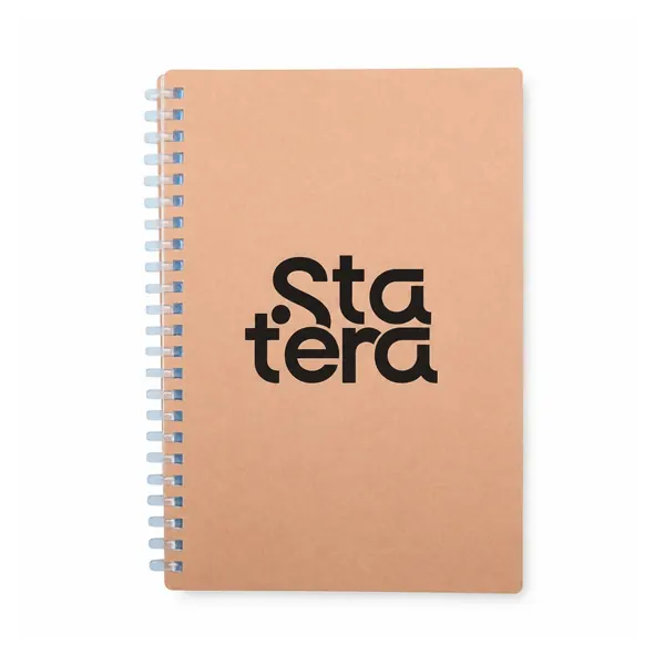 Caderno Kraft Espiral Plástica 80 Folhas Pautadas com personalização Statera para empresas