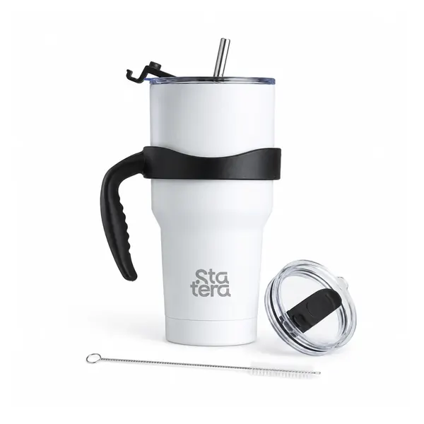 Caneca Térmica Inox 800ml com Duas Tampas com personalização Statera para empresas