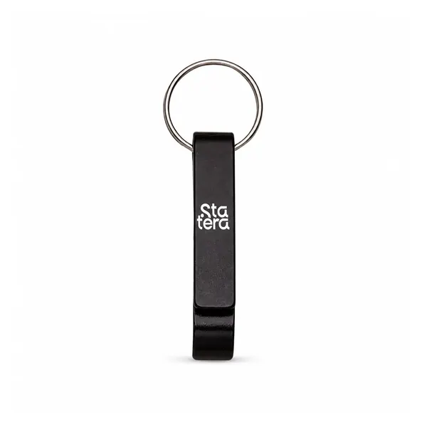 Chaveiro Abridor de Garrafas em Metal com Argola Niquelada com personalização Statera para empresas