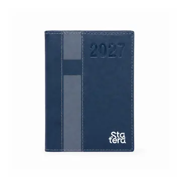 Agenda Diária 2027 em Couro Sintético com personalização Statera para empresas