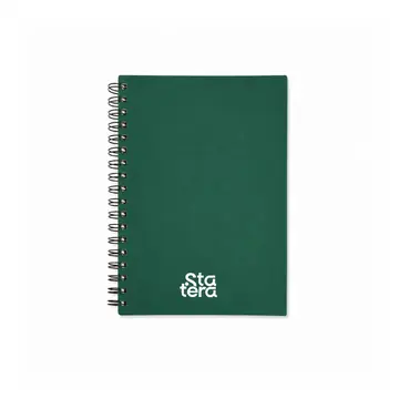 Caderno Emborrachado Espiral 100 Folhas Pautadas com personalização Statera para empresas