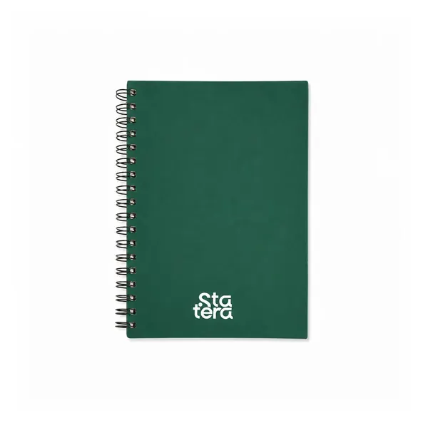 Caderno Emborrachado Espiral 100 Folhas Pautadas com personalização Statera para empresas