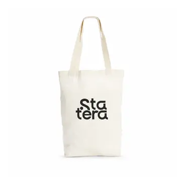 Sacola de Algodão 35 x 33,3 x 9 cm com Alças de 38 cm com personalização Statera para empresas