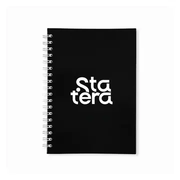 Caderno Laminado Brilhante Wire-o 96 Folhas Pautadas com personalização Statera para empresas