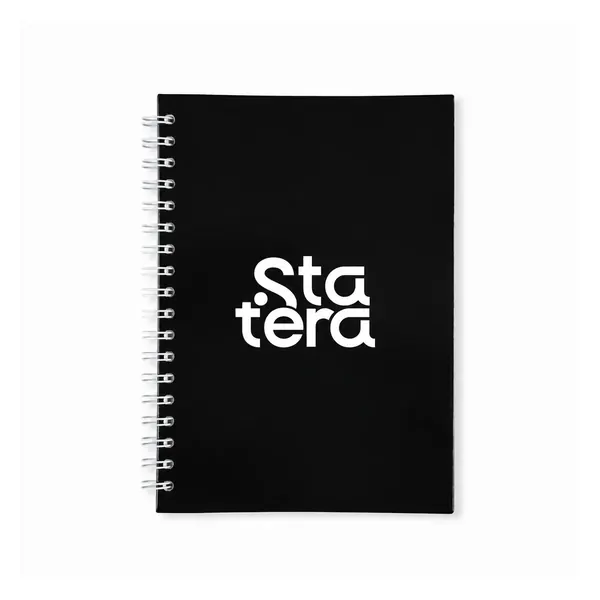Caderno Laminado Brilhante Wire-o 96 Folhas Pautadas com personalização Statera para empresas