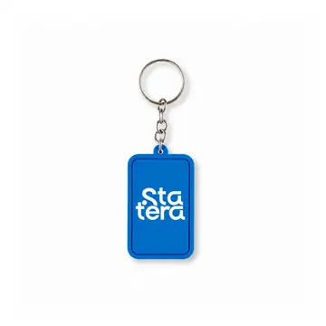 Chaveiro de PVC Emborrachado Retangular 6,5 x 3,7 cm com personalização Statera para empresas