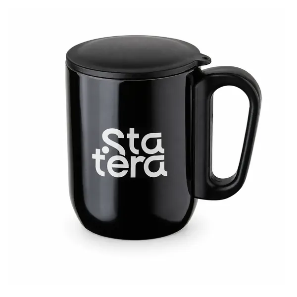 Caneca Inox Parede Dupla 230ml com Tampa de Vedação com personalização Statera para empresas