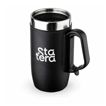 Caneca Inox Parede Dupla 250ml com Abertura Deslizante com personalização Statera para empresas