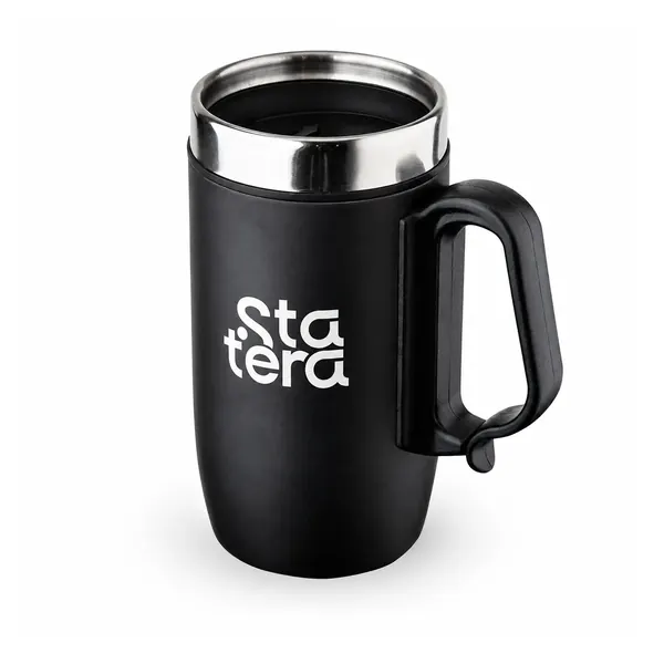 Caneca Inox Parede Dupla 250ml com Abertura Deslizante com personalização Statera para empresas