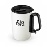 Caneca Inox Parede Dupla 350ml com Tampa de Pressão com personalização Statera para empresas