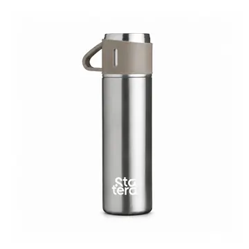 Garrafa Térmica Inox 450ml com Tampa que Vira Caneca com personalização Statera para empresas