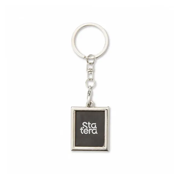Chaveiro Porta-Foto em Inox com Corrente e Gancho com personalização Statera para empresas