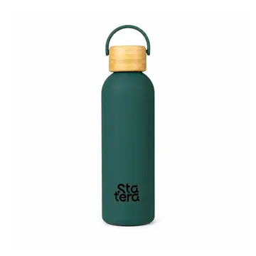 Garrafa Térmica 500ml com Tampa de Bambu com personalização Statera para empresas