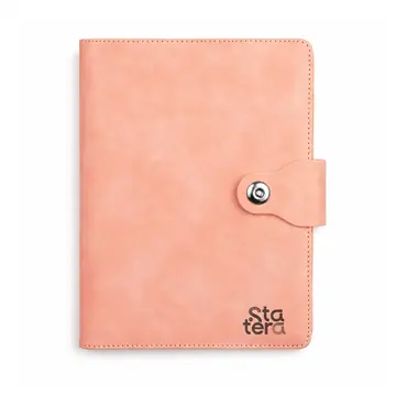 Caderno Fichário PU A5 com Porta-Cartões e Porta-Canetas com personalização Statera para empresas