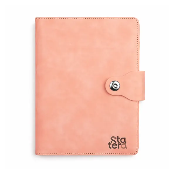 Caderno Fichário PU A5 com Porta-Cartões e Porta-Canetas com personalização Statera para empresas