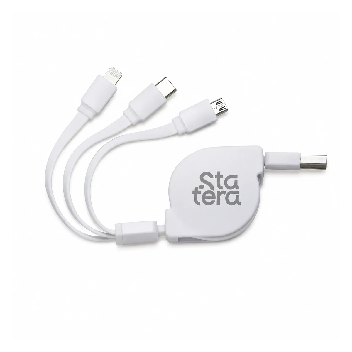 Cabo USB Retrátil 3 em 1 personalizado com logo (cód. CABO31)