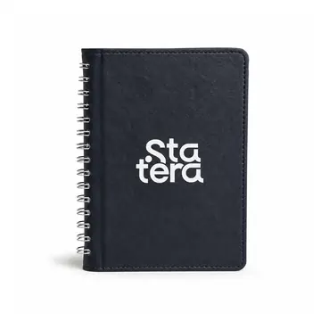 Caderno de Capa Dura em Couro Sintético 21,6 x 16 cm com personalização Statera para empresas