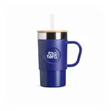 Caneca Térmica 400ml Inox 304 com Tampa de Bambu com personalização Statera para empresas