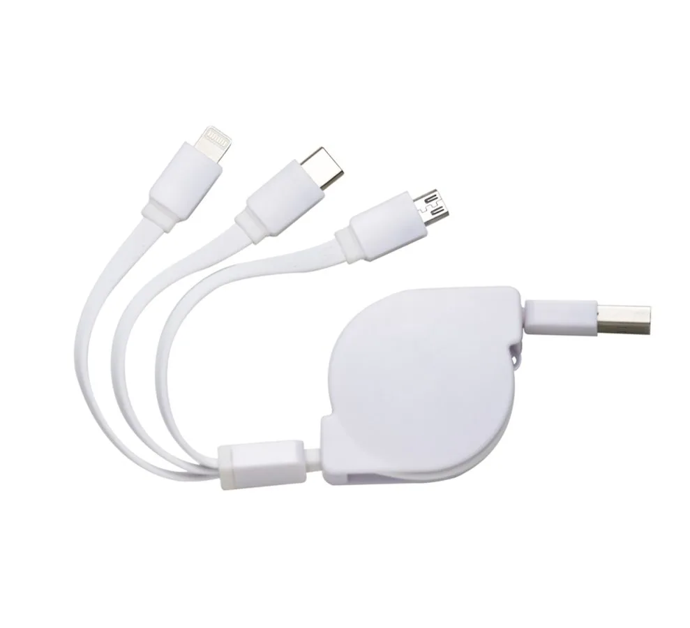 Cabo USB Retrátil 3 em 1